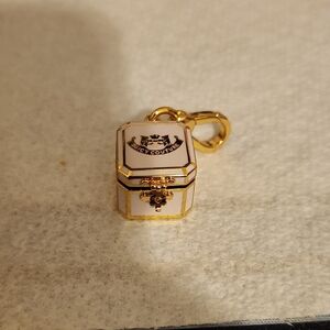 Juicy Couture White and Gold Enamel Jewelry Box Charm